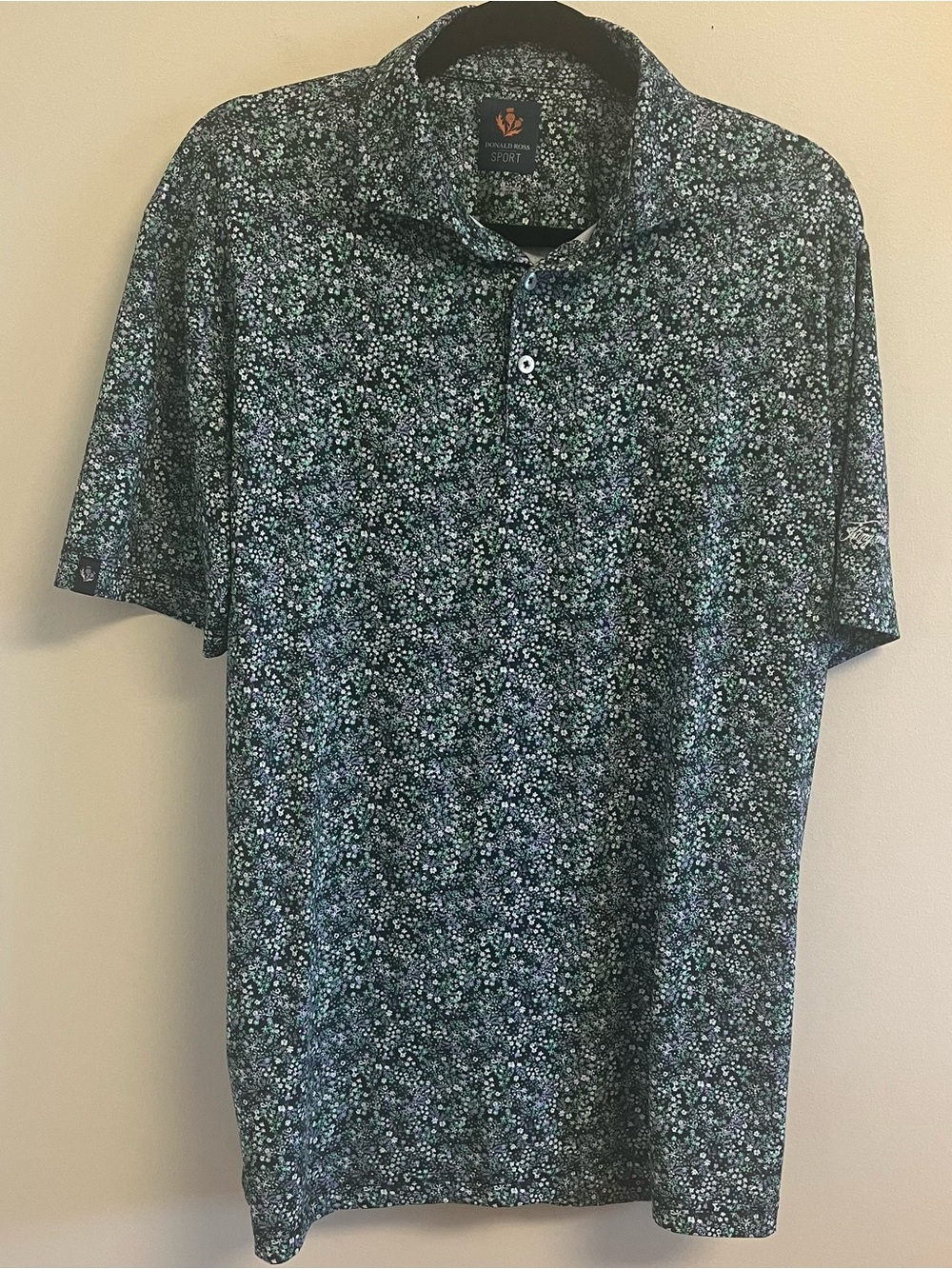 Donald Ross King & Prince Resort Golf Polo Shirt Large Floral Poly Spandex